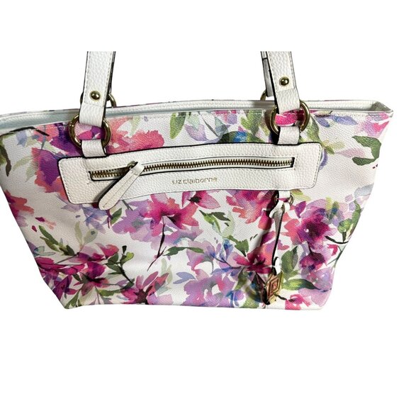 Liz Claiborne Floral Shoulder Purse Tote - Picture 1 of 10